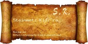 Steinmetz Klára névjegykártya
