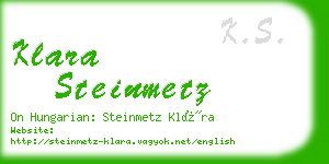 klara steinmetz business card